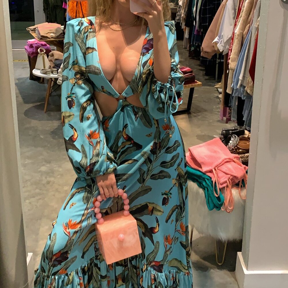 PatBO Tropical Print Cutout Maxi